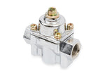 Holley Fuel Pressure Regulator, 4-1/2-9 PSI, 3/8 in NPT Inlet/Outlets, Satin Chrome - 12-803