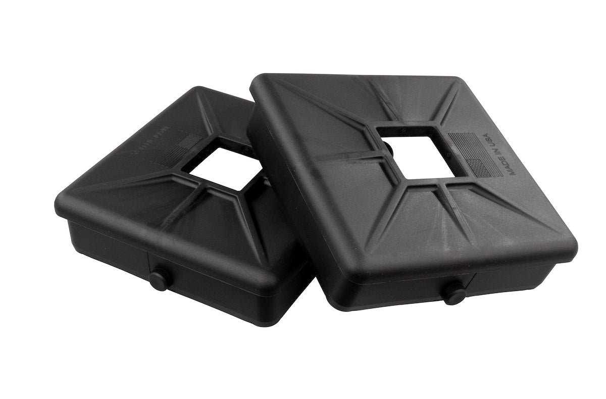 JR Products Sewer Hose Storage Carrier Cap, Use With 4 in Square Sewer Hose Bumper, Black, 3-3/4 in, Set Of 2 - 208-A