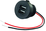 JR Products USB Outlet, Wired, 2.1 amp At 5 V, 1-1/8 in Mounting Hole - 15115