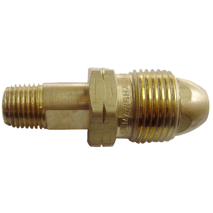 Marshall Excelsior Propane Adapter Fitting, POL (Prest-O-Lite) X 1/4 in MNPT, With 7/8 in Hex Size, Brass - ME318P