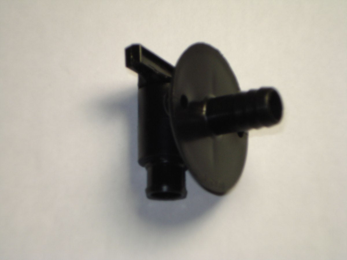 Petersen Molding Fresh Water Tank Drain Valve, Dual Hose Size To Fit 1/2 in, With 1/2 in Barb, Black - 18-958-BLACK