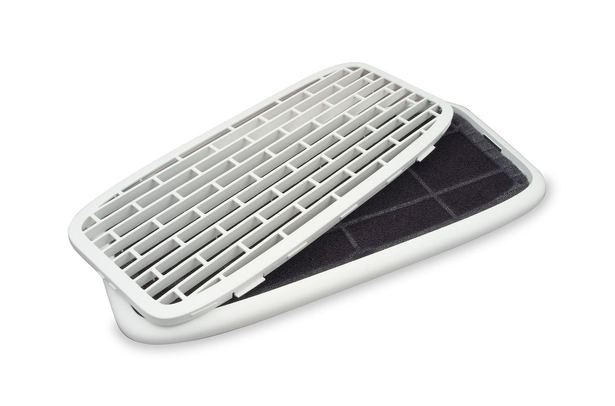 B&B Molders Heating/Cooling Register, 13.5 in Width x 6.6 in Height Cutout Dimension, 14.25 in Width x 6.9 in Height Outside Dimension, White - 94281