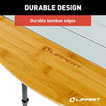 Lippert Table, 80 lb Weight Capacity, Powder Coated Aluminum Frame And Slatted Top With Bamboo Edges - 2023053727