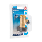 Camco Fresh Water Fill Hose Shut Off Valve, 45 degree Valve, Brass, Complies With CA and VT Regulations For Brass Content - 20173
