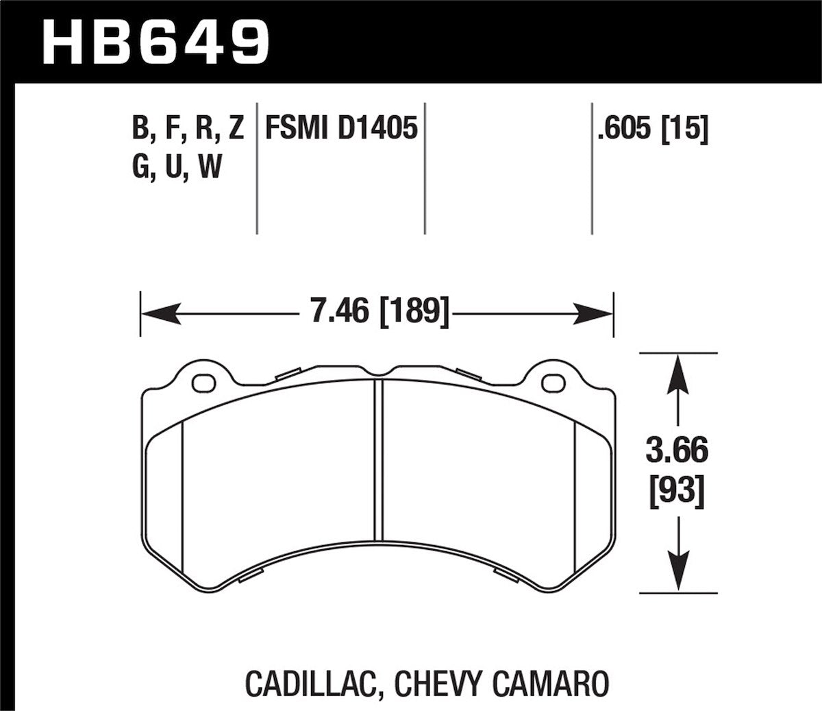 Hawk Performance Disc Brake Pads HB649Z.605 product image 2