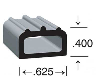 Clean Seal Multi Purpose Weather Stripping, 50 ft Length x 5/8 in Width x 0.400 in Thickness, Black - 1705H2-50