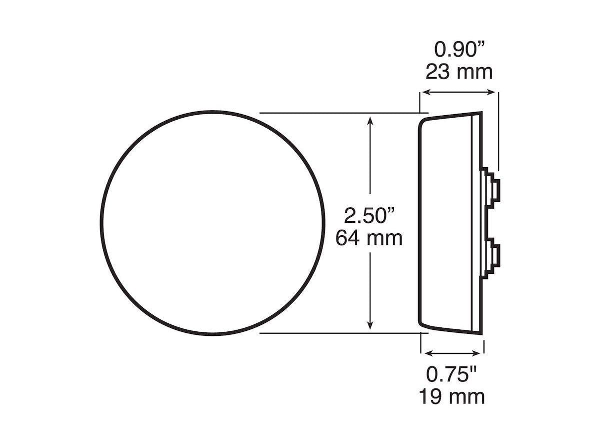 Peterson Manufacturing Clearance Light, Incandescent, 2-1/2 in Diameter - V142A
