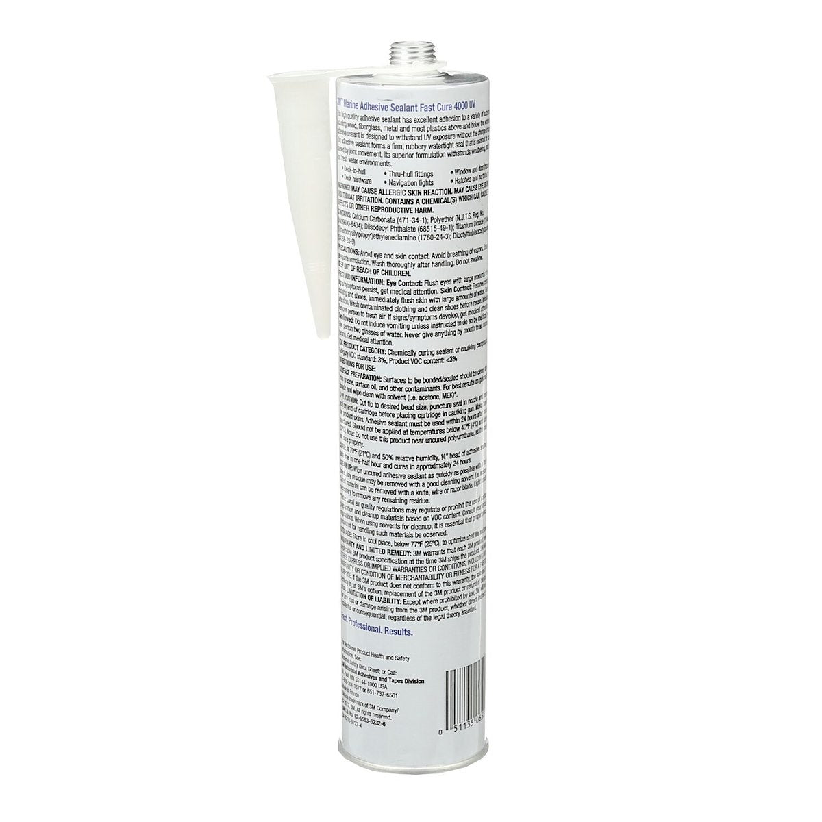 3M Adhesive Sealant, 3M 4000 UV Fast Cure, Used To Bond Aluminum/Wood/Gelcoat And Fiberglass, 10 oz Cartridge - 06580