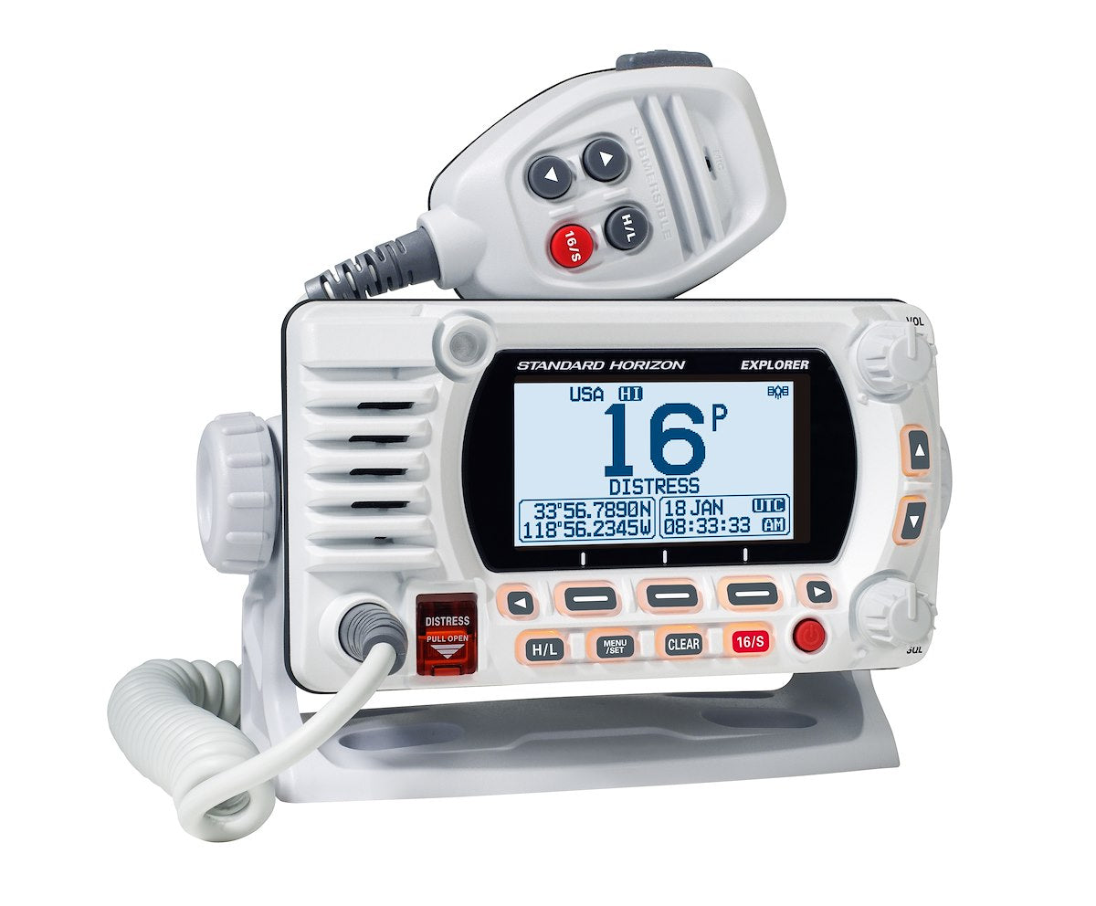 Standard Horizon VHF Radio, 25 Watts, White, NMEA 0183 Connectivity - GX1850W