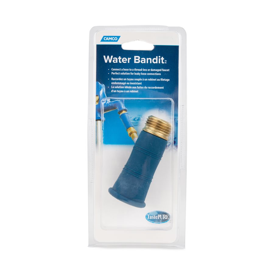 Camco Fresh Water Hose Connector, Plastic/Brass, Complies With CA and VT Regulations For Brass Content - 22484