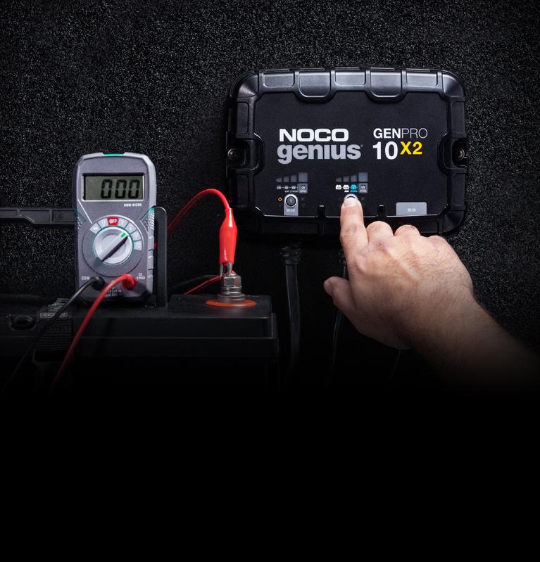 NOCO Battery Charger, For 12 V Batteries, 2 Bank Onboard Charger/10 amp Per Bank, 120 To 240 V AC/50 To 60 Hz - GENPRO10X2