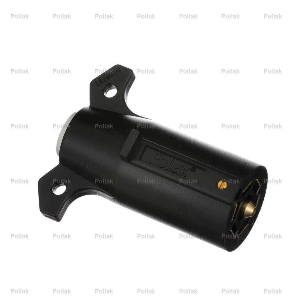Pollak Trailer Wiring Connector, 7-Way Round Plug Side, Black - 12-706E