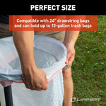Lippert Trash Bag Holder, Holds 13 gal Kitchen Bags With 24 in Diameter Drawstring, 17-1/4 in Length x 17-1/4 in Width x 31 in Height - 2022105716