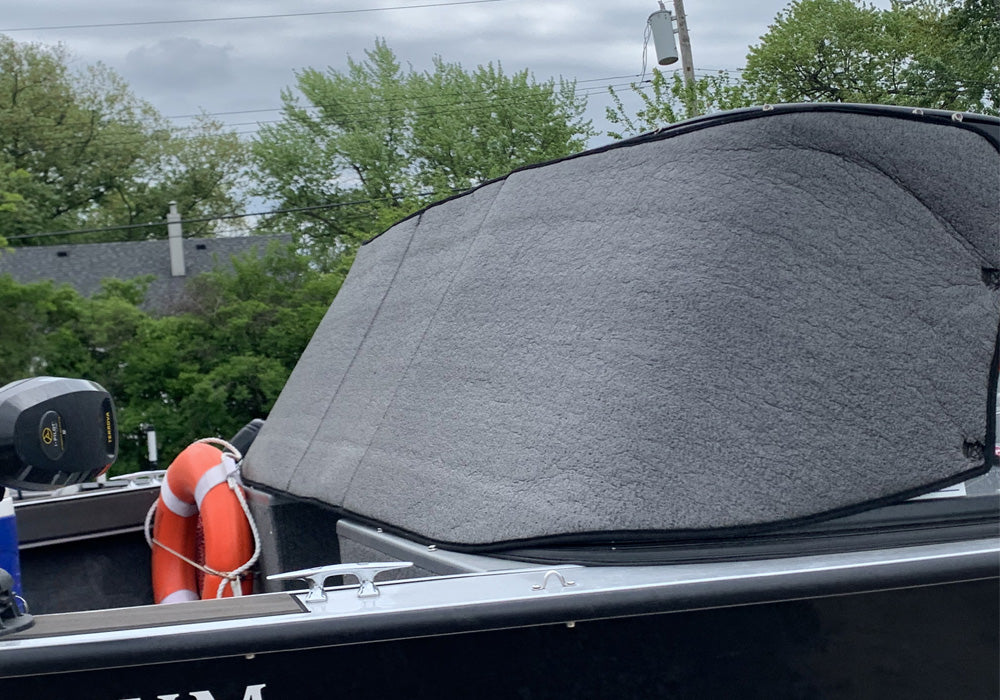 TruXedo Windshield Cover, For 25 in Height x 105 in Width Boat Windshield, Black - 1117432
