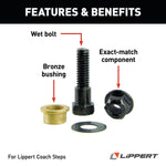 Lippert Entry Step Bushing Repair Kit, With 1 Bolt/1 Nut/1 Bronze Bushings/1 Washer - 216567