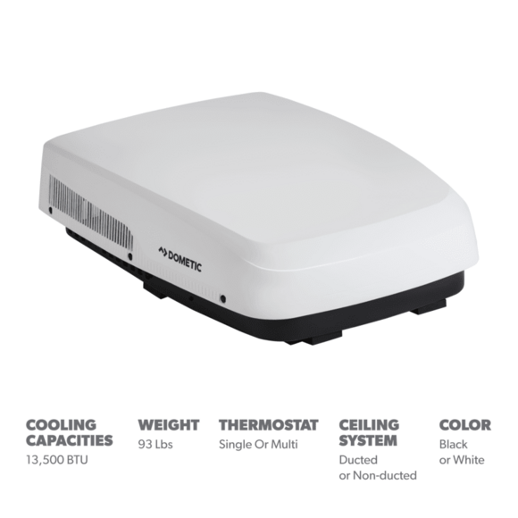 Dometic Air Conditioner, FreshJet 5, Fits 14 in x 14 in Vent Openings, 13500 BTU - FJX5457MWHCS