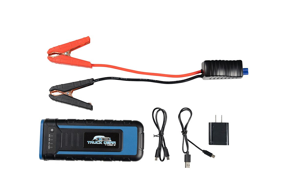 LINE-X Accessories Battery Jump Starter, 62.9 Watt Hours Capacity Lithium-Ion Battery, 1200 Peak amp, 15 Watts(5V/3A) - JUMPSTART2