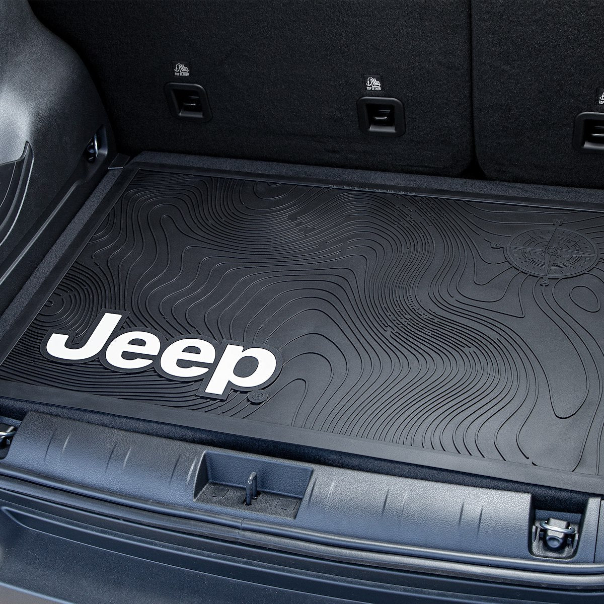 Plasticolor Cargo Area Liner, Black With White Jeep Logo, 35 in Length x 25 in Width, 1 Piece - 001806R01