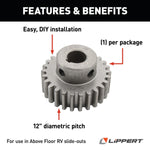 Lippert Slide Out Gear, 26 Teeth, 2.34 in Outside Diameter, 1.525 in Inside Diameter - 116658