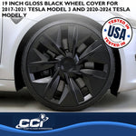 Coast2Coast Wheel Cover, 19 in, 7 Spoke, Gloss Black, Set Of 4 - 56619BLK