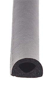 AP Products Multi Purpose Weather Stripping, 50 ft Length x 1/2 in Width x 3/8 in Thickness, Black, Mounts With White PSA Tape - 018-224