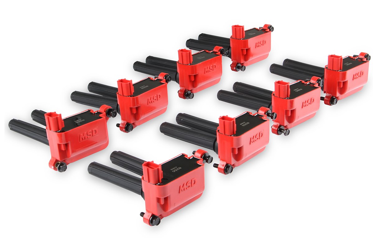 MSD Ignition Ignition Coil, Red and Black, Set Of 8 - 82558
