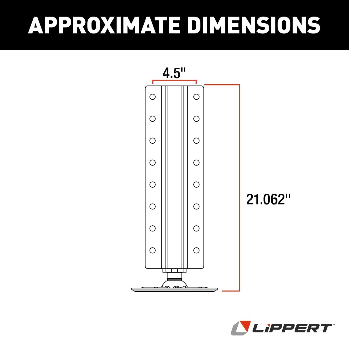 Lippert Leveling Jack, 8000 lb Capacity - 3728923