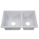 Lippert Sink, Double Kitchen Sink For 25 in x 17 in Basin, 23.94 in x 16.44 in Opening, White - 809030