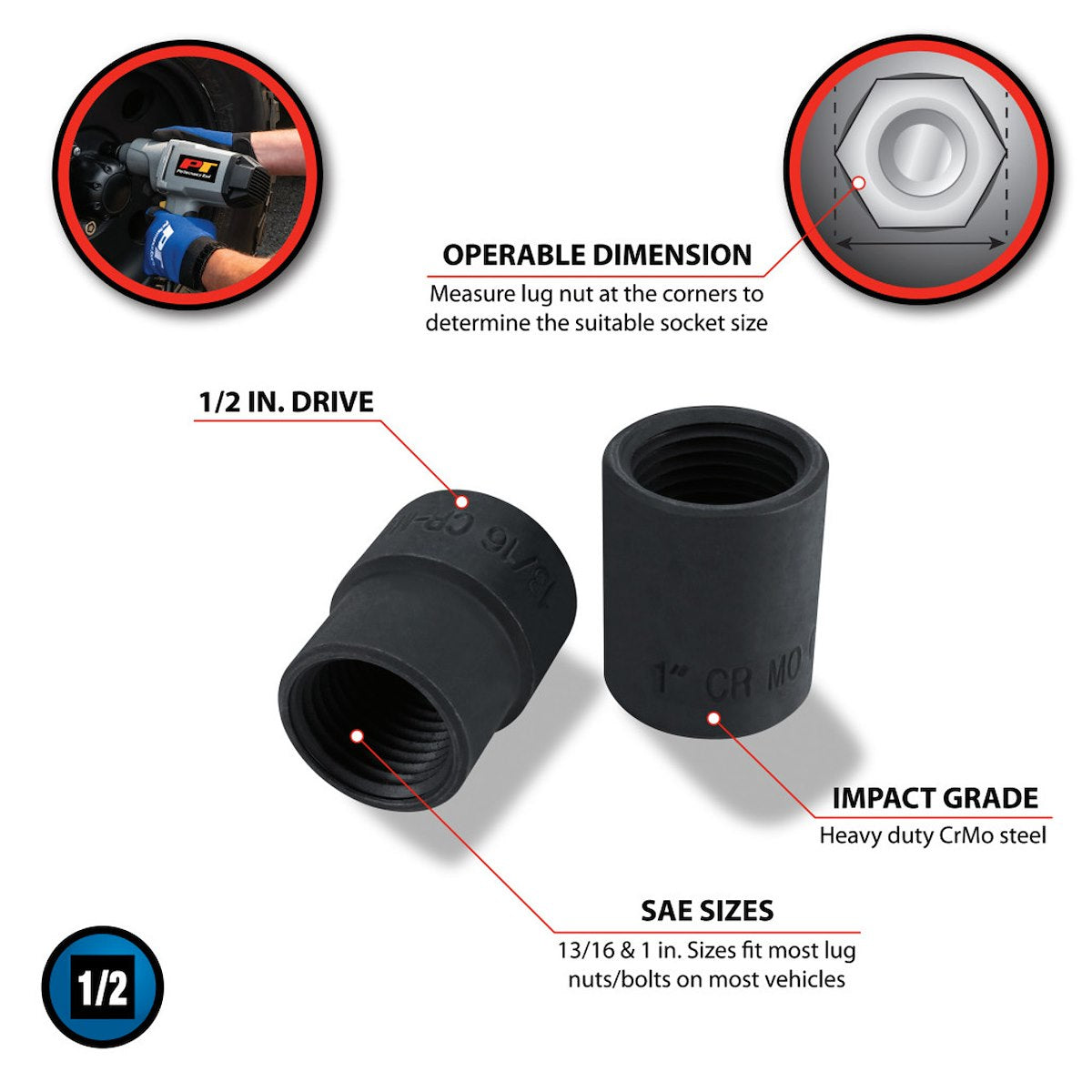 Performance Tool Lug Nuts, Locks & Studs M980 product image 5