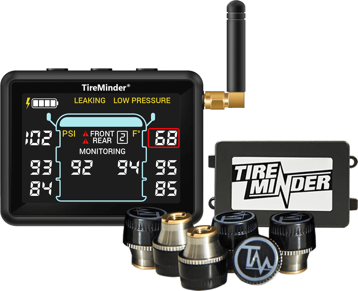 Minder Research Tire Pressure Monitoring System - TPMS, TireMinder  i10, 6 Standard Transmitters, With 3.15 in Diagonal LCD Monitor - TM22142