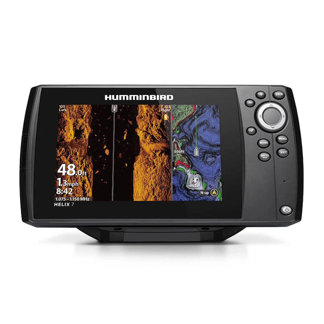 Humminbird Fish Finder, Helix 7 Mega Si, 7 in LCD Display, 1024 x 600 Pixels Resolution - 411930-1