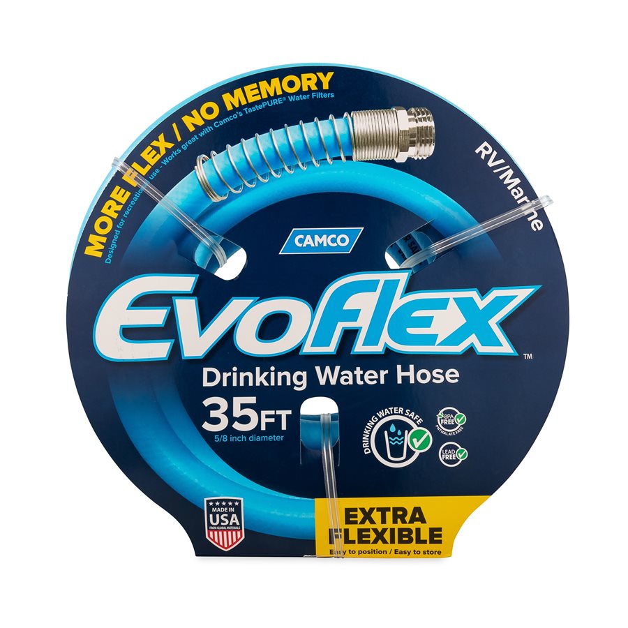 Camco Fresh Water Hose, 5/8 in Internal Diameter, 35 ft Length, 100 PSI Working Pressure - 22595
