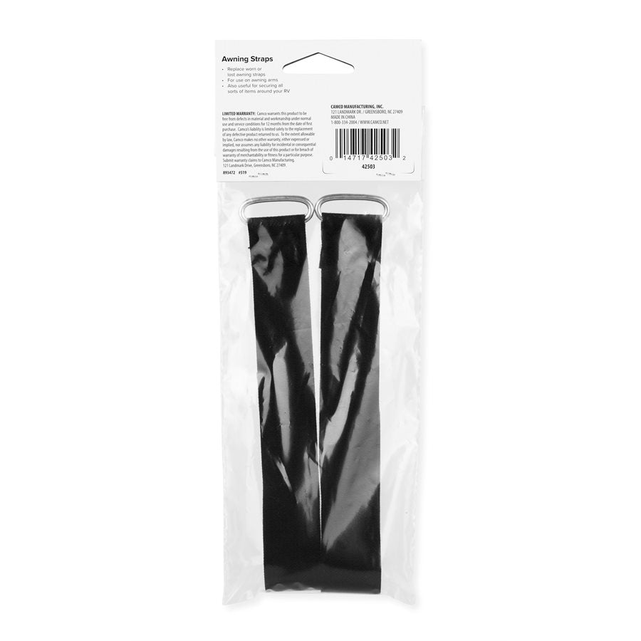 Camco Awning Arm Safety Strap, 12 in Length, Set of 2 - 42503