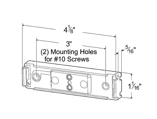 Grote Industries Trailer Light Mounting Bracket, 4-1/8 in Long x 1-1/16 in Wide - 43850