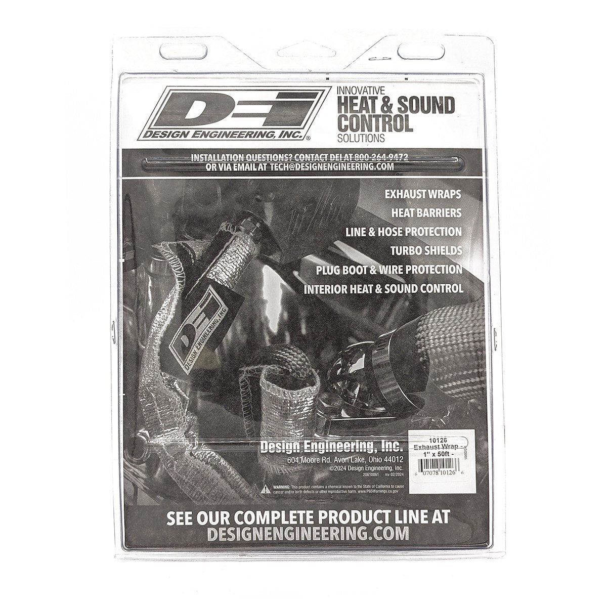 Design Engineering Exhaust System Wrap, 50 ft Roll, 1 in Width - 10126