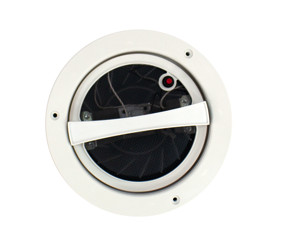 Ventline Roof Vent, 6-1/4 in Diameter, With 12 V Fan, Polar White - VP-543