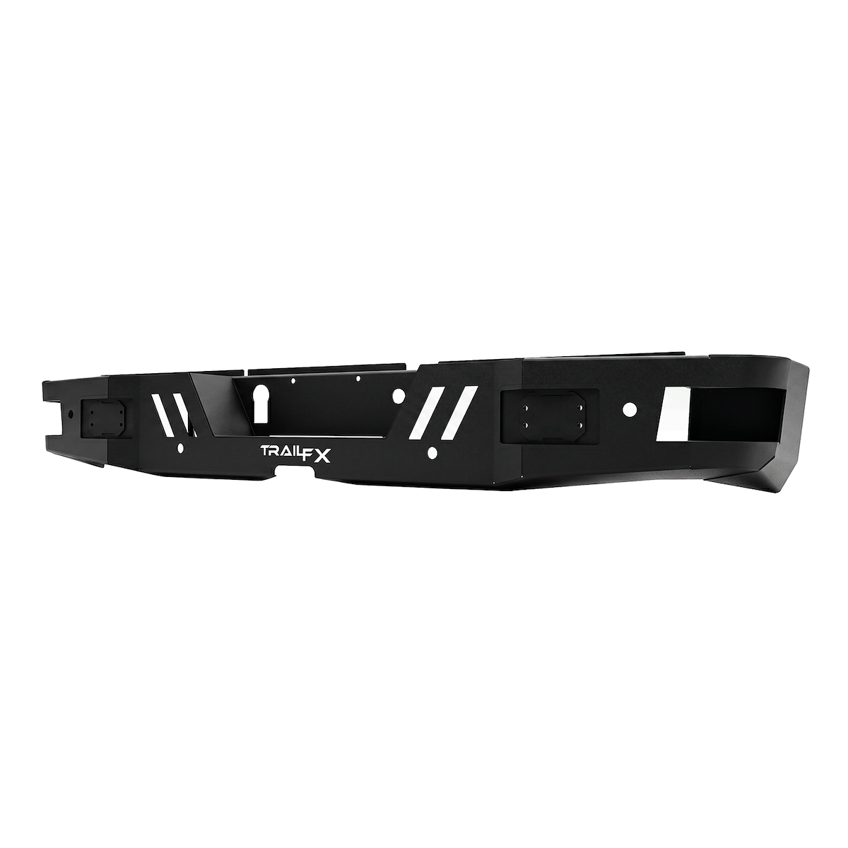 TrailFX Bumper, With 3 in LED Flush Mount Cube Light Cutouts, Black Titanium Powder Coated Steel, With Pre-Drilled Sensor Holes - RHDB002TI