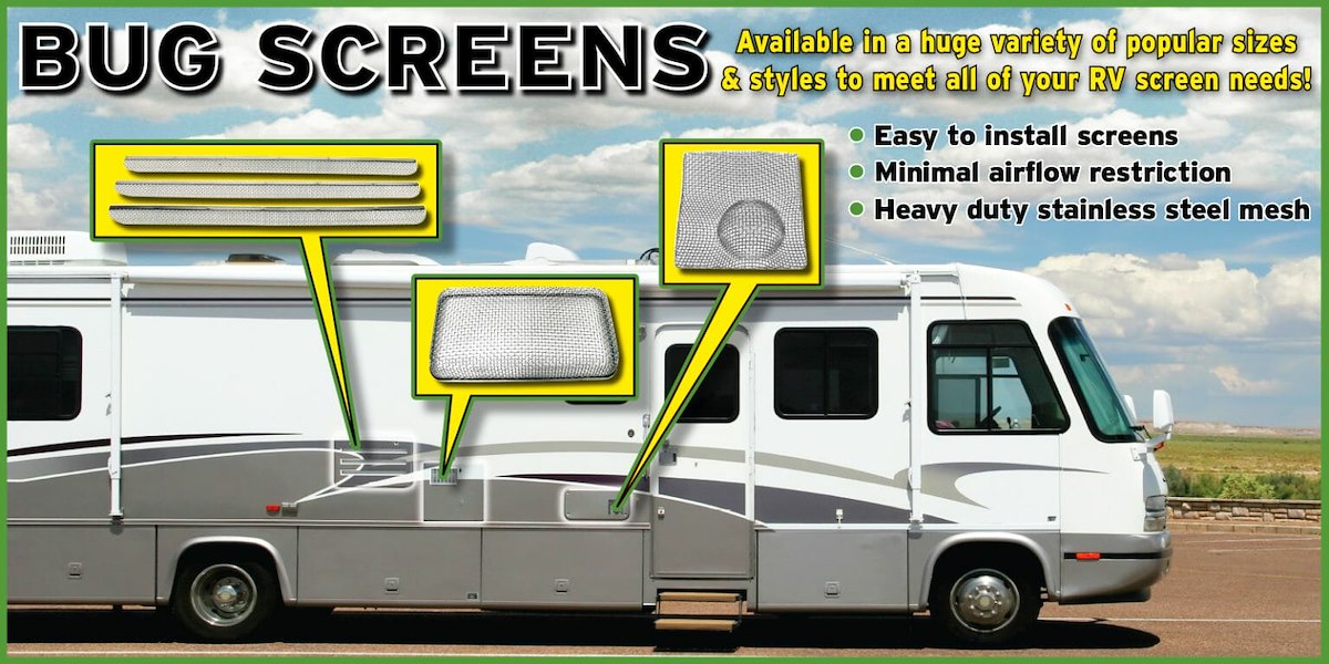 Valterra Bug Screen - RV Appliance, 27.5 in Length x 1.3 in Width, Stainless Steel, Package Of 3, Set of 3 - A10-1312VP