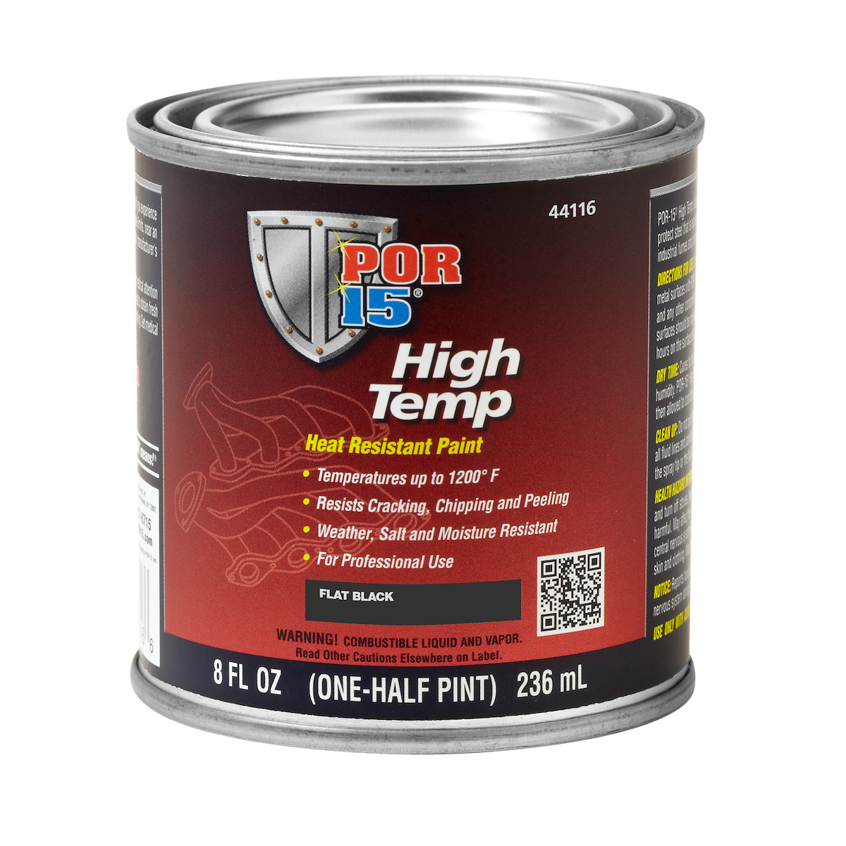 Por 15 Paint, Flat Black, 8 oz - 44116