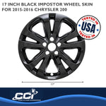 Coast2Coast Wheel Skin, 17 in, 5 Split Spokes, Gloss Black, Set Of 4 - IWCIMP388BLK