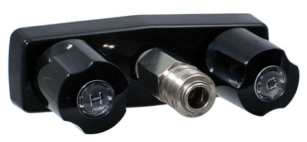 Valterra Exterior Spray Port, 4 in Center, 2 in Shank Length, 2 Black Knob Handle - PF213792