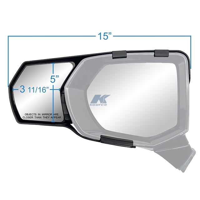 K-Source Exterior Towing Mirror, Black, Set of 2 - 80950