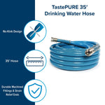 Camco Fresh Water Hose, 5/8 in Internal Diameter, 35 ft Length, 100 PSI Working Pressure - 22843