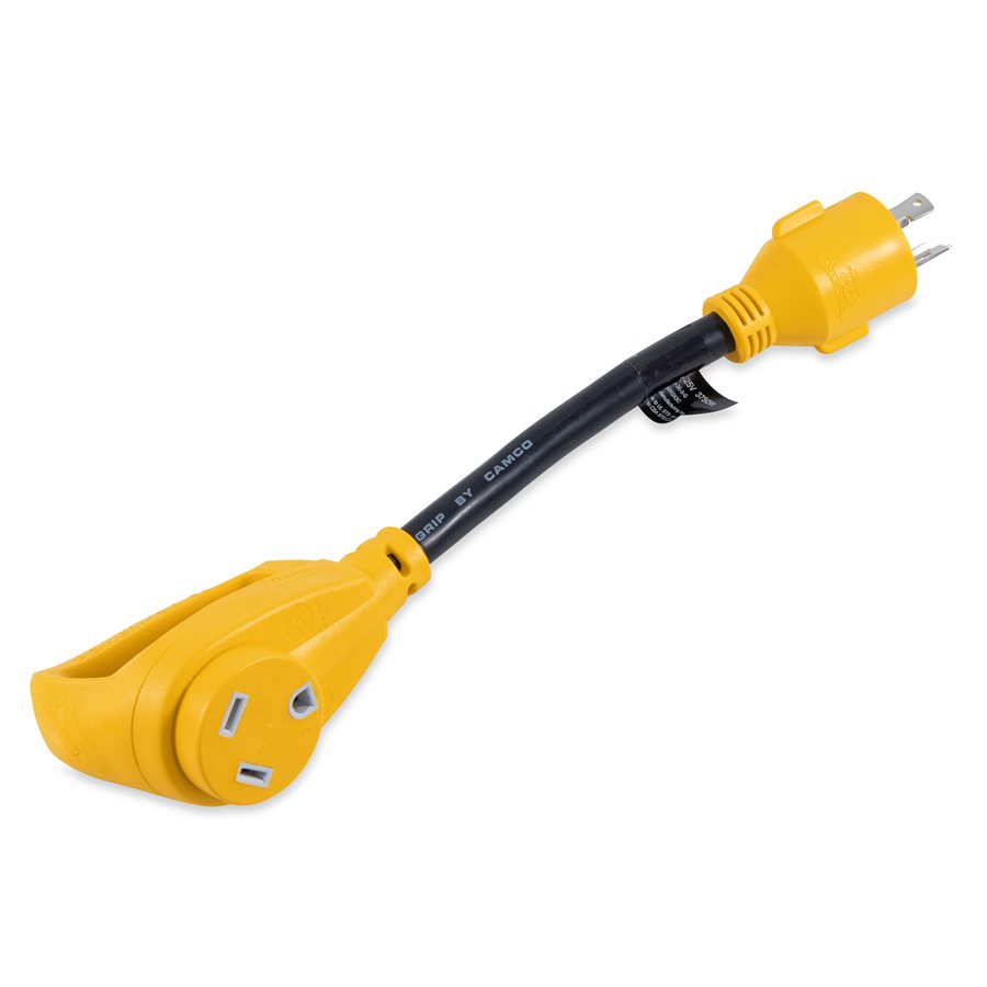 Camco Power Cord Adapter, 3 Prong For L5-30 Locking, 30 amp Dogbone - 55272