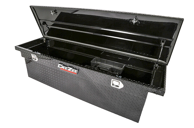 Dee Zee Tool Box, Red Label, Black Gloss Powder Coated Aluminum, 20 in Length x 69-3/4 in Width x 19-1/4 in Height - DZ8170DLB