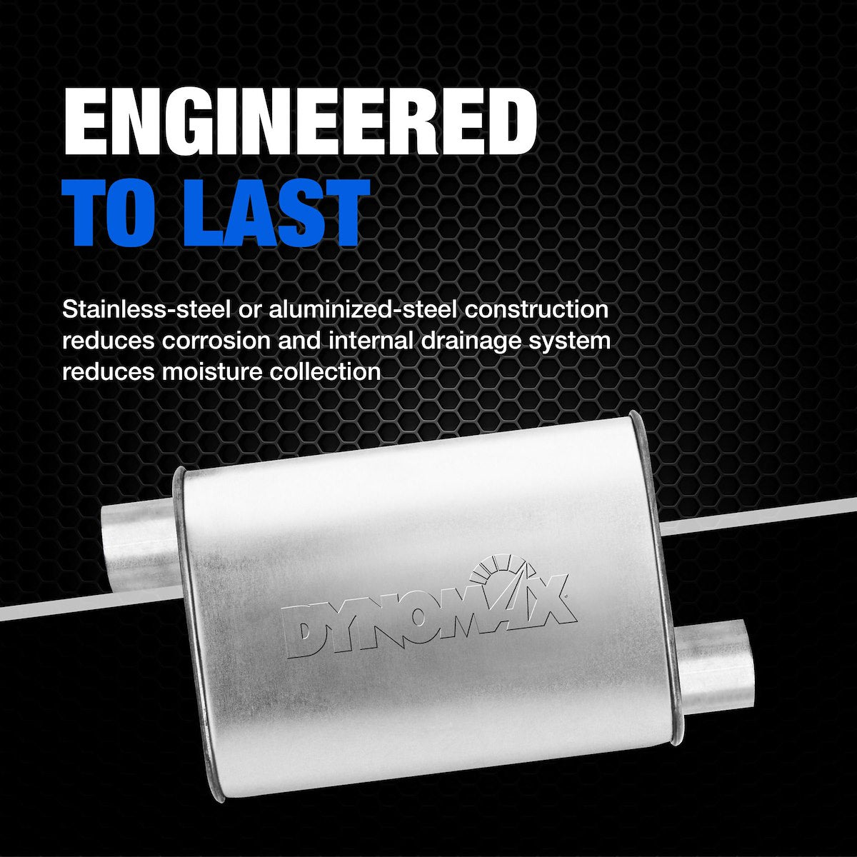 Dynomax Exhaust Muffler, Dual 2-1/2 in Offset Inlet, 18 in Body/42 in Overall Length - 53804