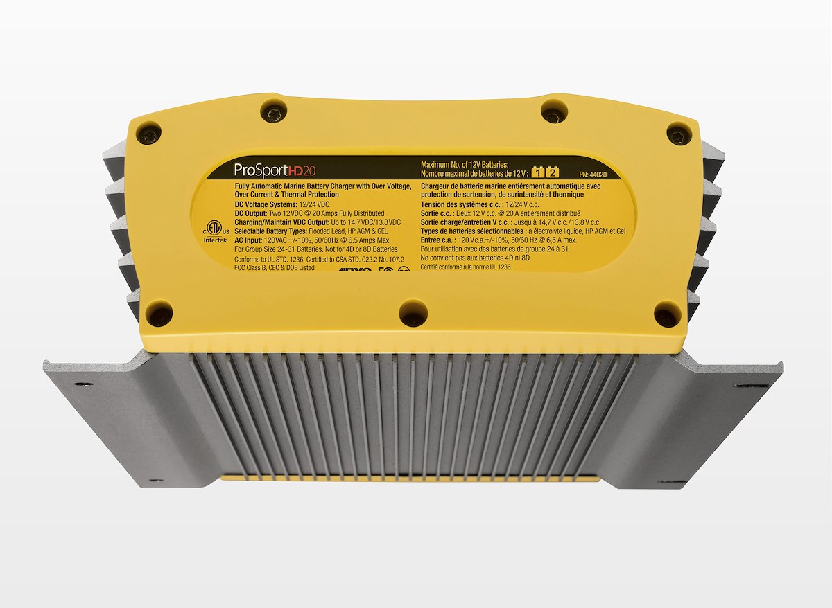 Pro Mariner Battery Charger, ProSportHD8, For 12 V/24 V Marine Batteries, 2 Bank Charger - 44008
