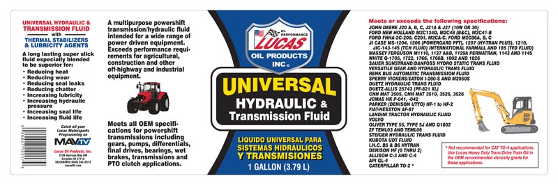 Lucas Oil Hydraulic Fluid, 1 gal Jug - 10017