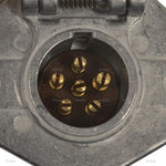 Pollak Trailer Wiring Connector, 6 Way Socket, Concealed Terminals - 11-609