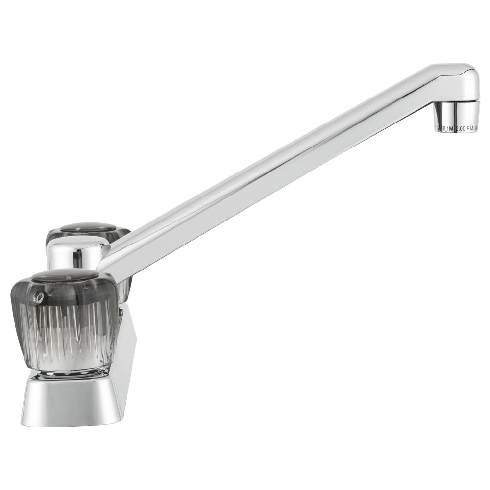 Dura Faucet Faucet, 2 Smoked Acrylic Knob Handle, Chrome Plated/Plastic, 2 Hole Application - DF-PK600S-CP